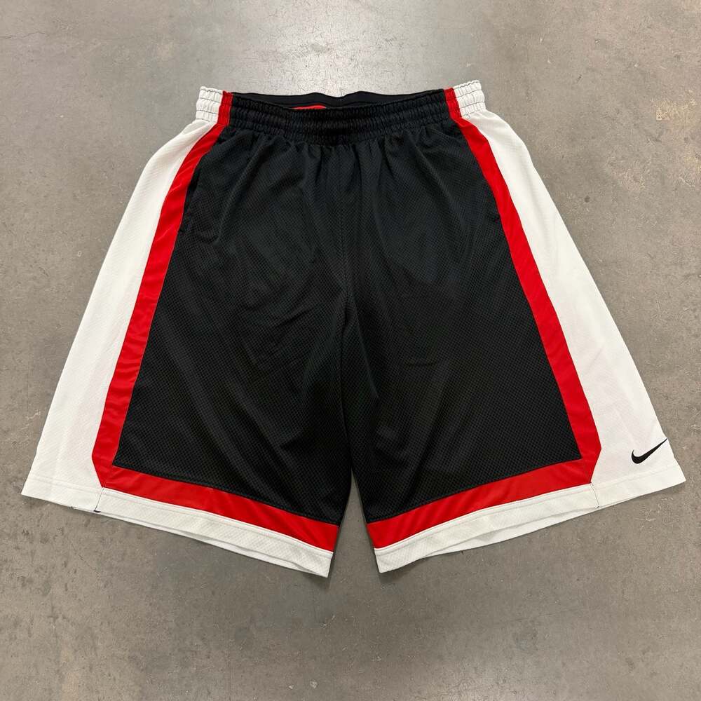 Nike Men's XXL Vintage Basketball Mesh Shorts Black White Red